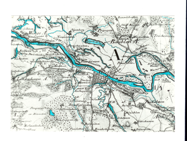 Tilsit, Plan von Tilsit und Umgebung um 1800 (Schroettersche Karte)