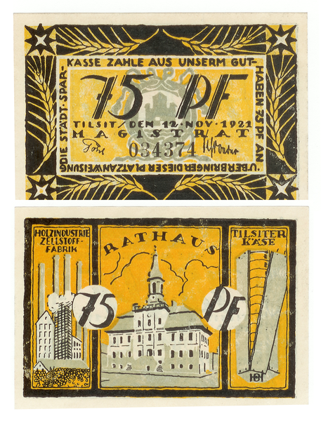 Tilsit, Notgeld 75 Pf, 12. Nov. 1921