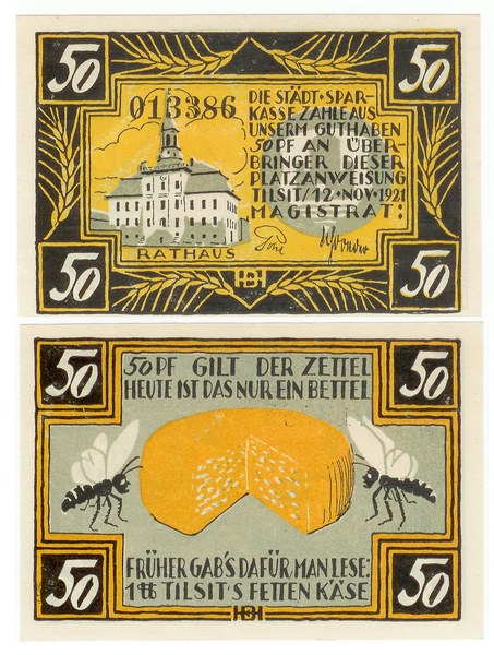 Tilsit, Notgeld 50 Pf, 12. Nov. 1921