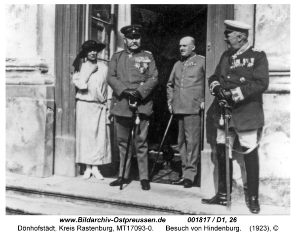 Dönhofstädt, Schloß, Besuch von Hindenburg