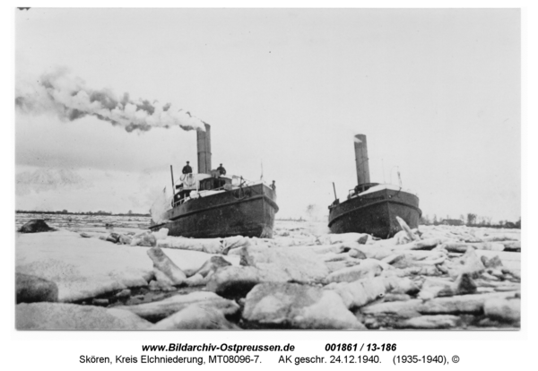 Eisbecher im Einsatz auf Memel und Gilge, AK geschr. 24.12.1940