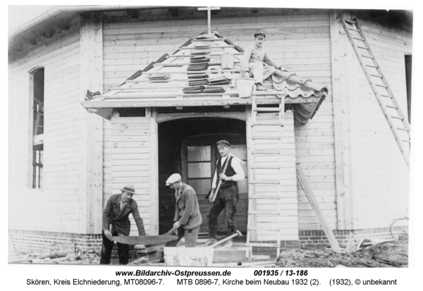 Skören, MTB 0896-7, Kirche beim Neubau 1932 (2)