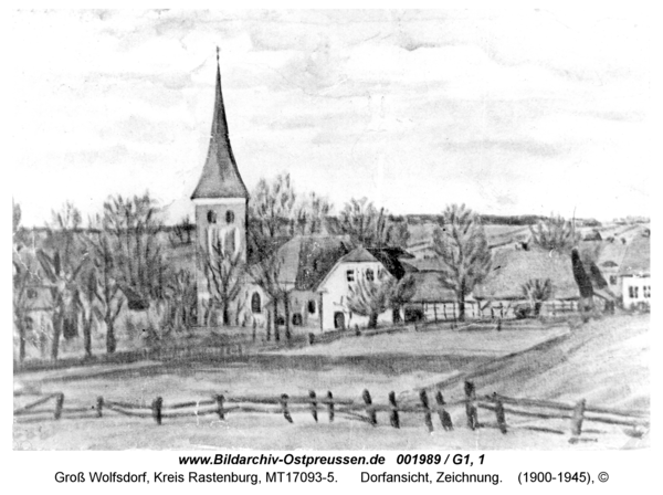 Groß Wolfsdorf, Dorfansicht, Zeichnung