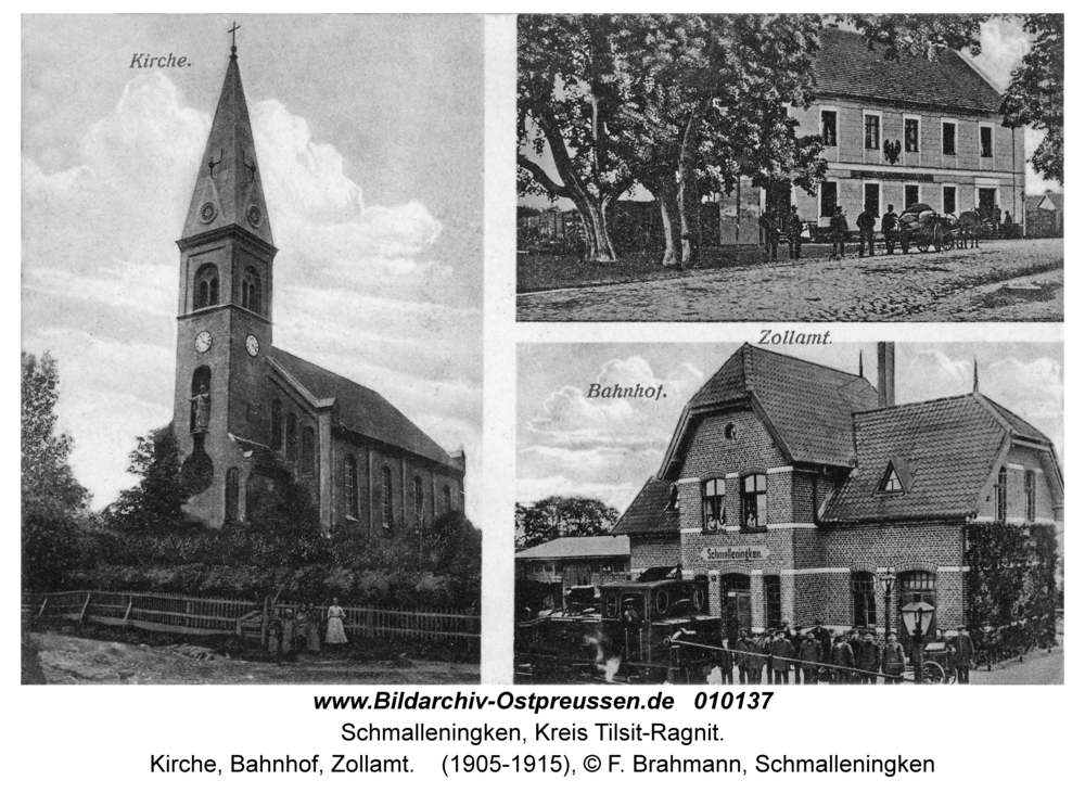 Schmalleningken, Kirche, Bahnhof, Zollamt