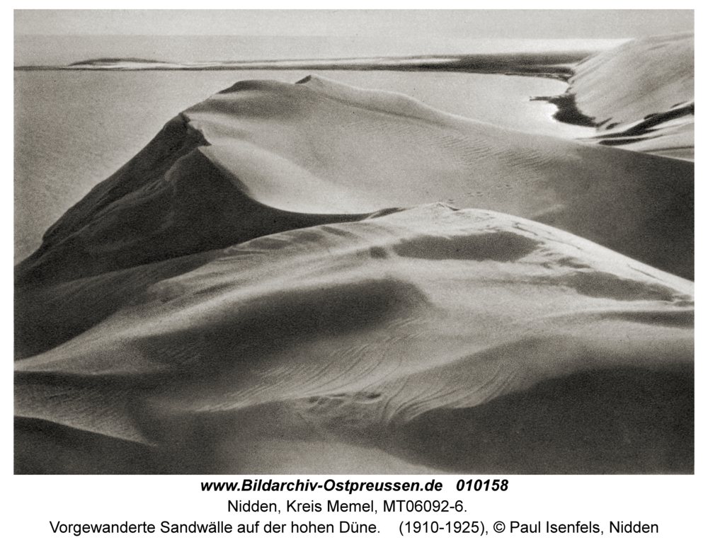 Nidden, Vorgewanderte Sandwälle auf der hohen Düne