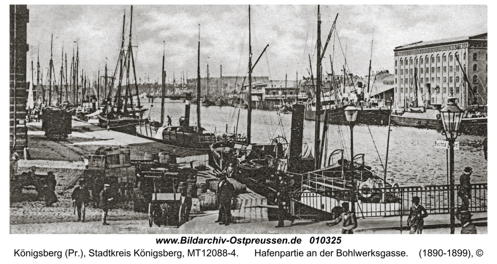Königsberg, Hafenpartie an der Bohlwerksgasse