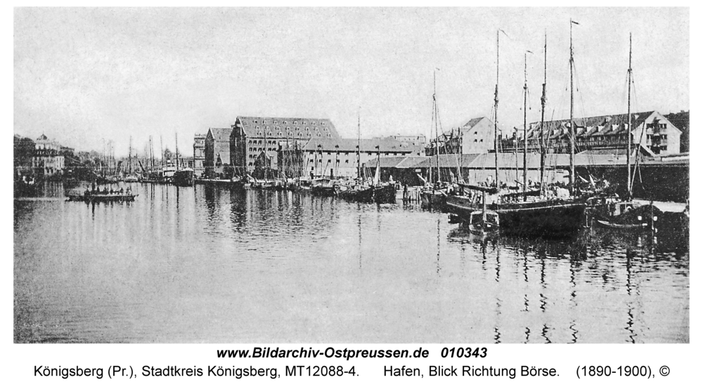 Königsberg, Hafen, Blick Richtung Börse