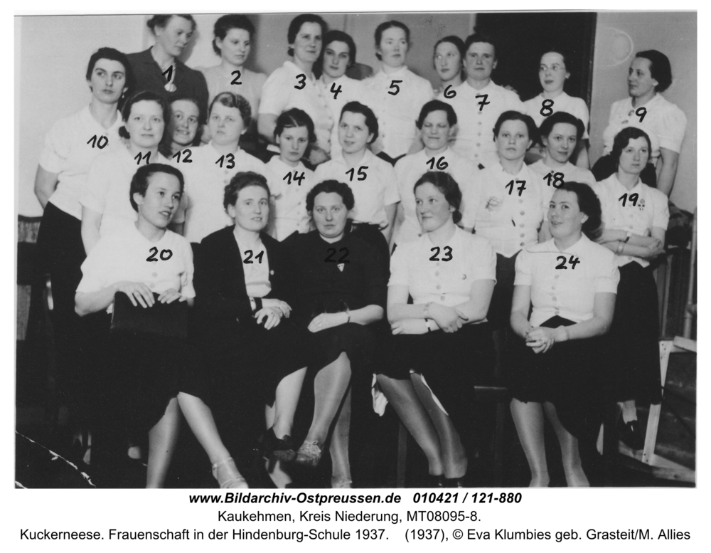 Kuckerneese. Frauenschaft in der Hindenburg-Schule 1937