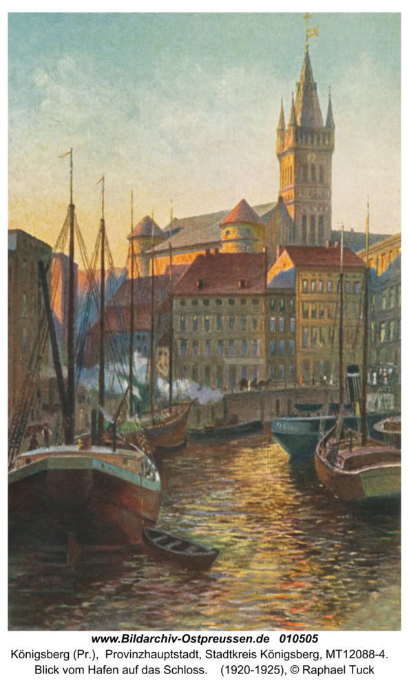Königsberg, Blick vom Hafen auf das Schloss