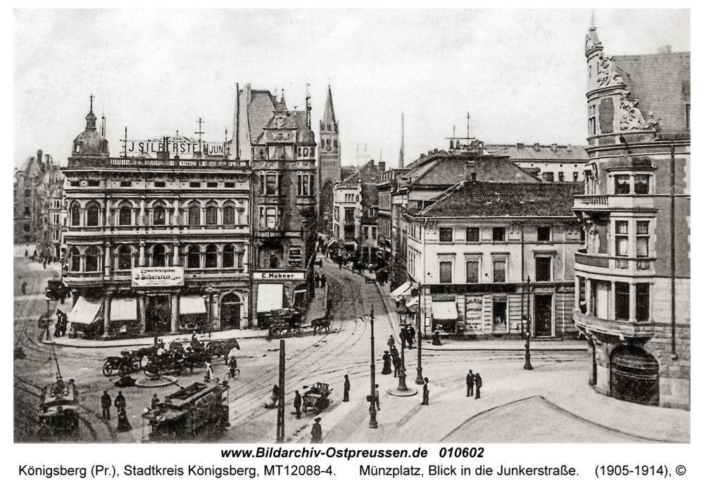 Königsberg, Münzplatz, Blick in die Junkerstraße