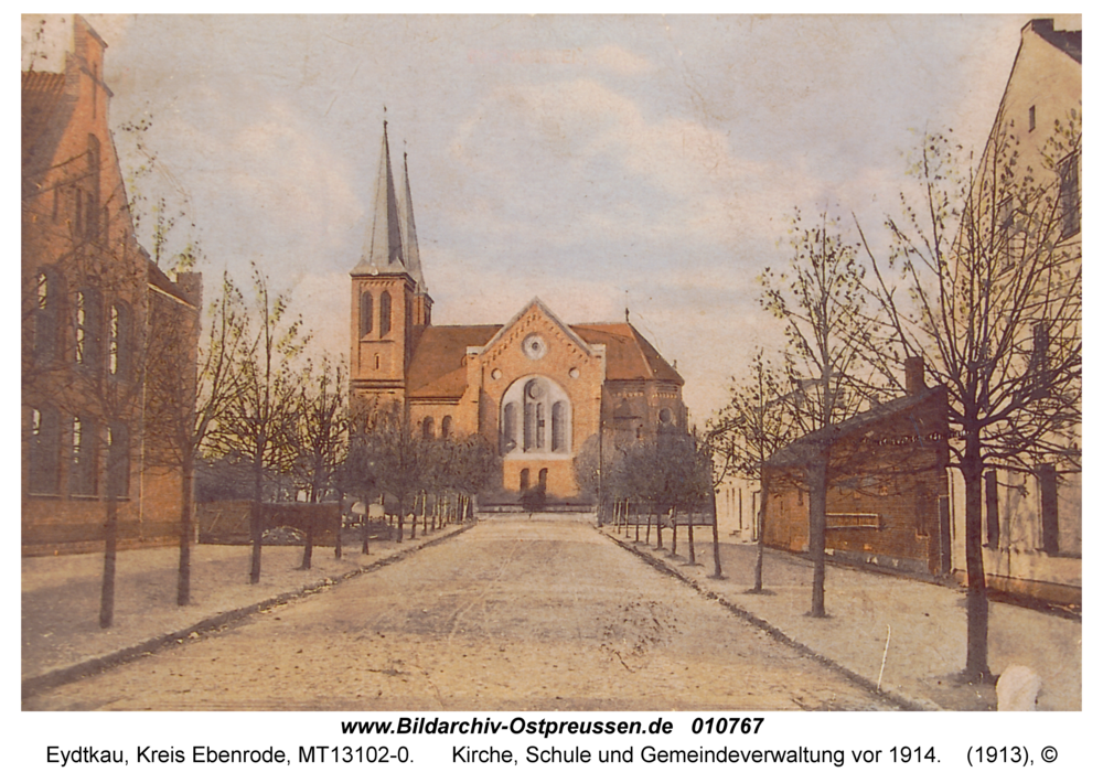 Eydtkau, Kirche, Schule und Gemeindeverwaltung vor 1914