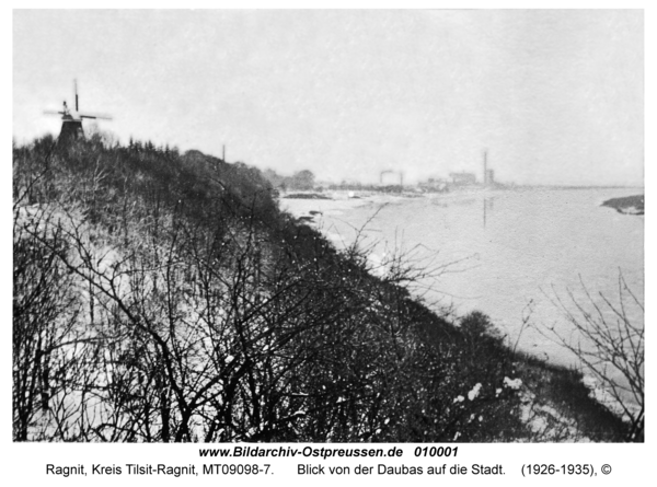 Ragnit, Blick von der Daubas auf die Stadt