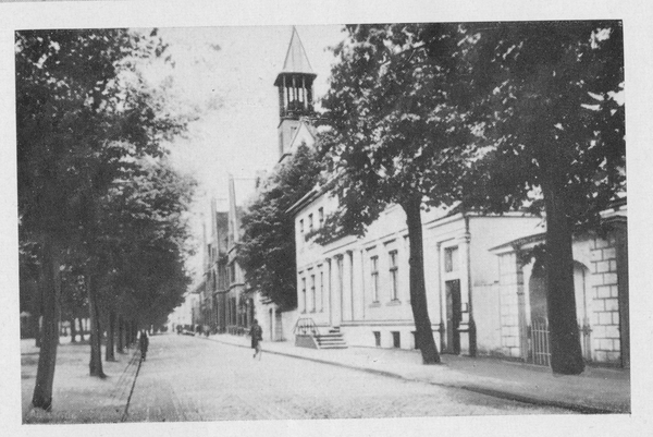 Memel, Lindenallee der Alexanderstraße mit Post