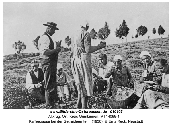 Altkrug, Kaffeepause bei der Getreideernte