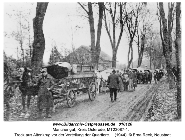 Manchengut, Treck aus Altenkrug vor der Verteilung der Quartiere