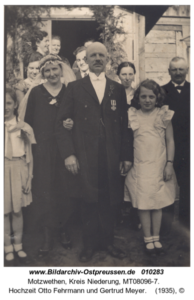 Motzwethen, Hochzeit Otto Fehrmann und Gertrud Meyer