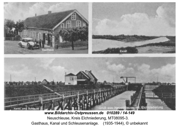 Neuschleuse, Gasthaus, Kanal und Schleusenanlage