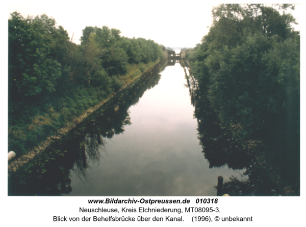 Neuschleuse, Blick von der Behelfsbrücke über den Kanal