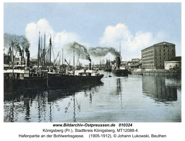 Königsberg, Hafenpartie an der Bohlwerksgasse