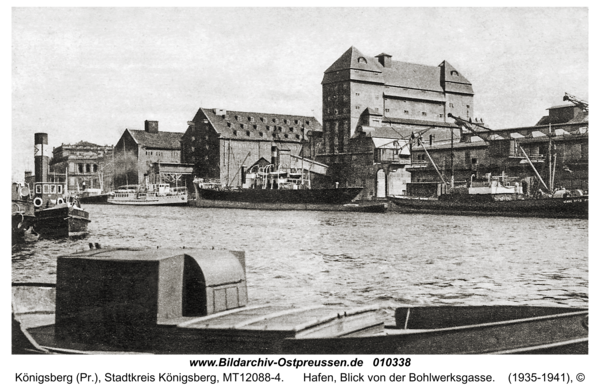 Königsberg, Hafen, Blick von der Bohlwerksgasse