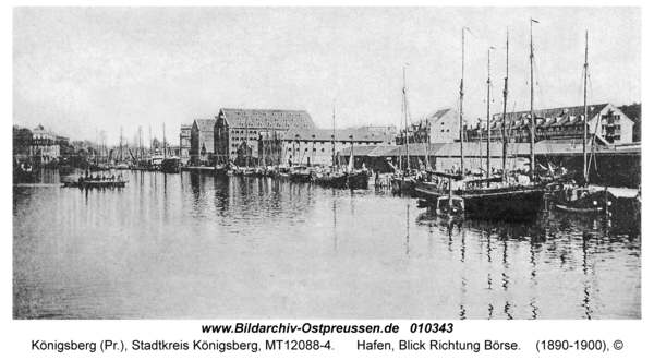 Königsberg, Hafen, Blick Richtung Börse