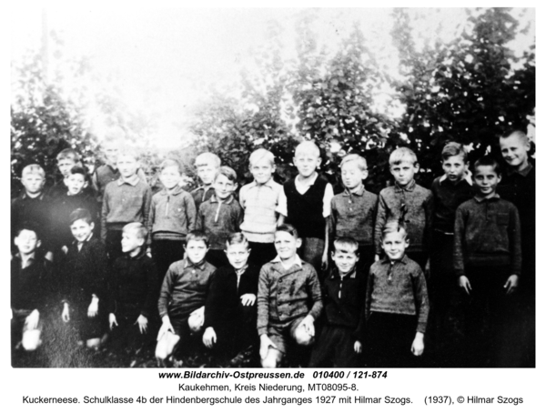 Kuckerneese. Schulklasse 4b der Hindenbergschule des Jahrganges 1927 mit Hilmar Szogs