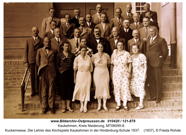 Kuckerneese. Die Lehrer des Kirchspiels Kaukehmen in der Hindenburg-Schule 1937