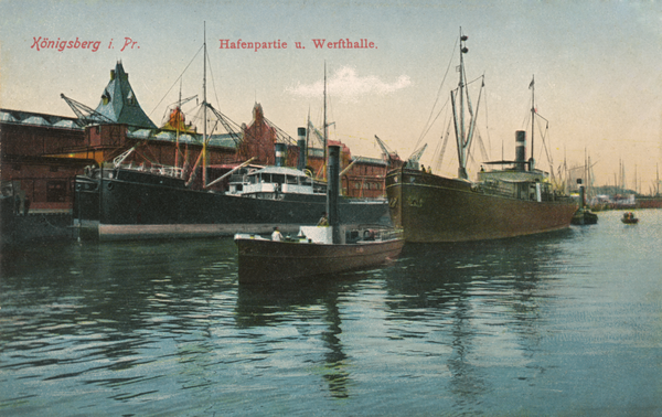 Königsberg, Hafenpartie und Werfthalle