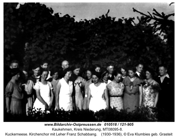 Kuckerneese. Kirchenchor mit Leher Franz Schabbang