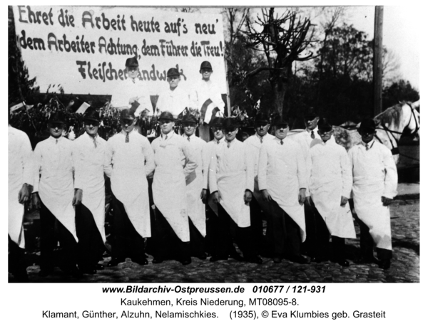 Kuckerneese. 1. Mai-Umzug der Fleischerinnung. Grasteit, Klamant, Günther, Alzuhn, Nelamischkies