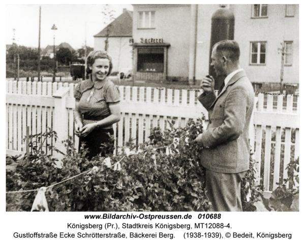 Königsberg, Gustloffstraße Ecke Schrötterstraße, Bäckerei Berg