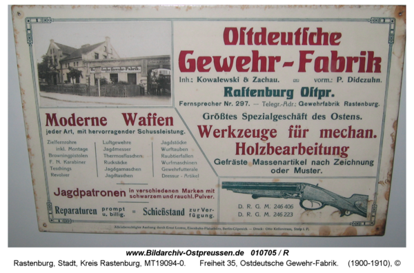 Rastenburg, Freiheit 35, Ostdeutsche Gewehr-Fabrik