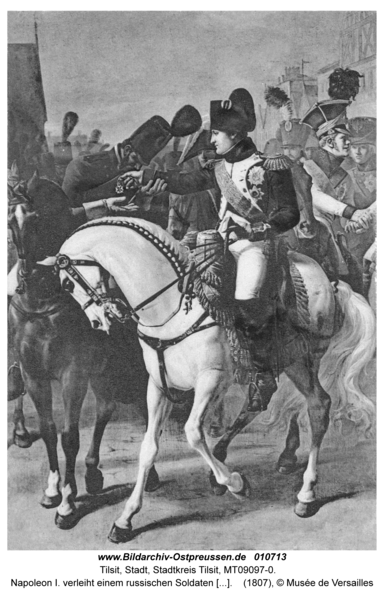 Tilsit, Napoleon I. verleiht einem russischen Soldaten das Kreuz der Ehrenlegion