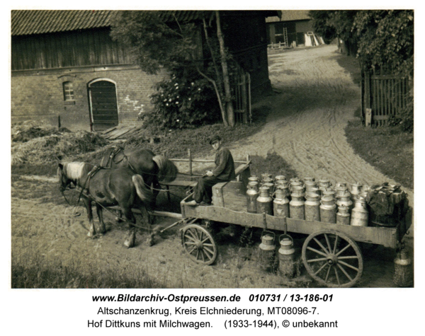 Altschanzenkrug, Hof Dittkuns mit Milchwagen