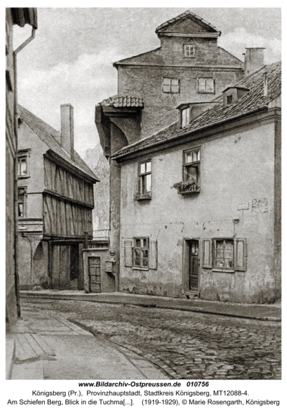 Königsberg (Pr.), Am Schiefen Berg, Blick in die Tuchmacherstraße