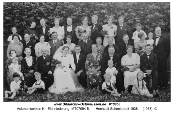 Ackmenischken Kr. Elchniederung, Hochzeit Schneidereit 1938