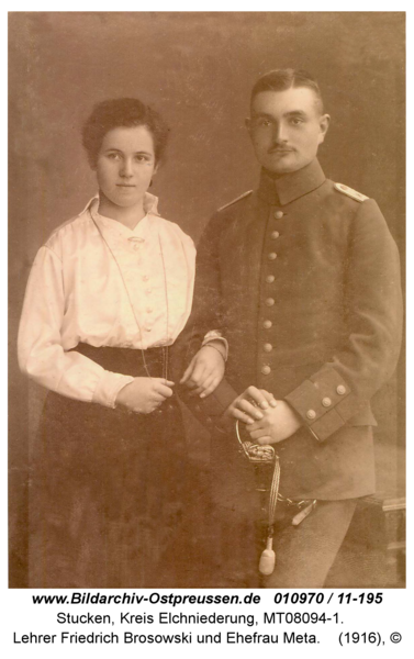 Stucken, Lehrer Friedrich Brosowski und Ehefrau Meta