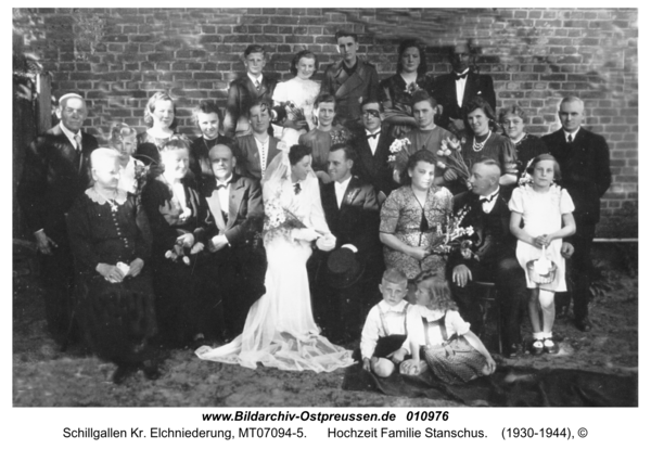 Schillgallen Kr. Elchniederung, Hochzeit Familie Stanschus