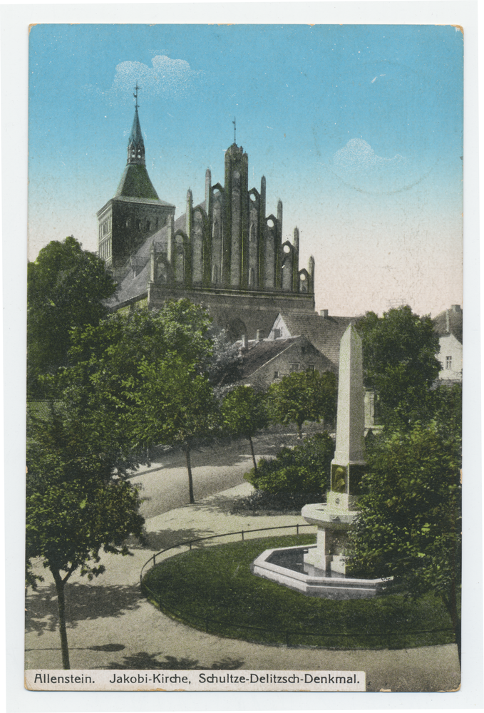 Allenstein, Jakobi-Kirche, Schultze-Delitzsch-Denkmal