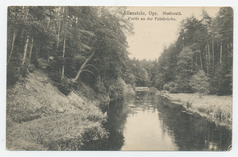 Allenstein, Stadtwald, Partie an der Fahrbrücke