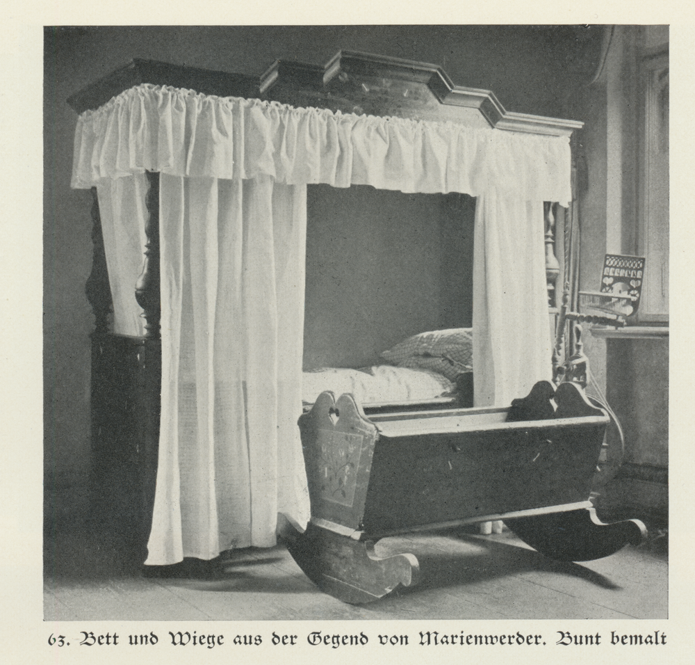 Marienwerder (Kreis), Bett und Wiege aus der Gegend von Marienwerder, Bunt bemalt