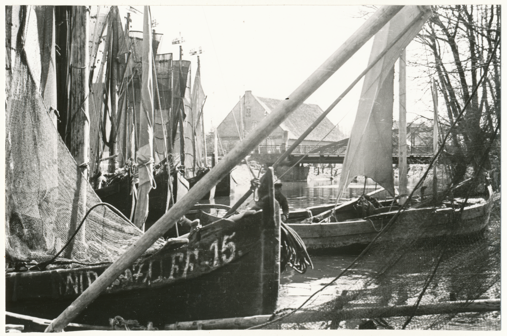 Elchniederung (Kreis), Haffdorf? Fischerboote im Hafen