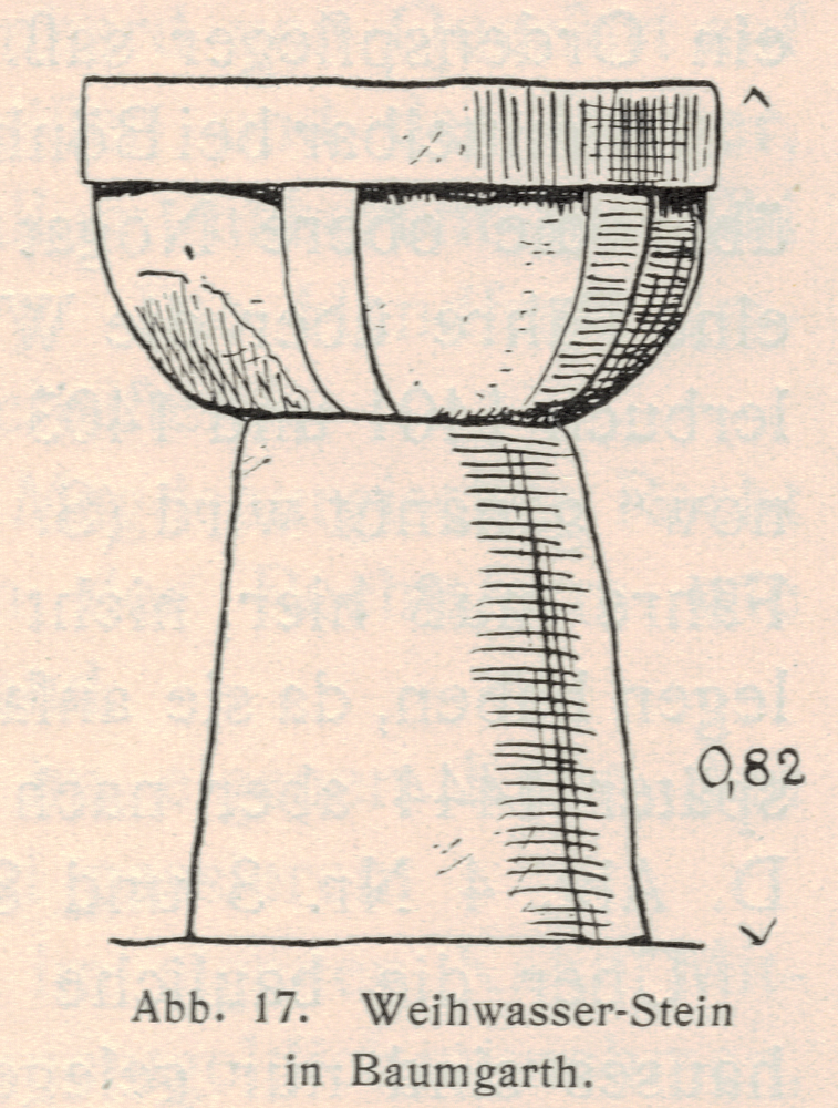 Baumgarth, Kirche, Weihwasser-Stein