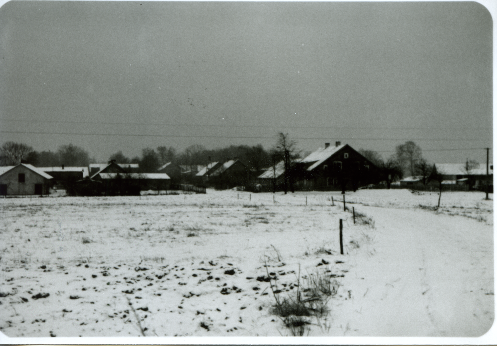 Kraftshagen, Ortsansicht vom Ausgang des ehem. Gutshofes in Richtung "Altes Dorf" Winteraufnahme)