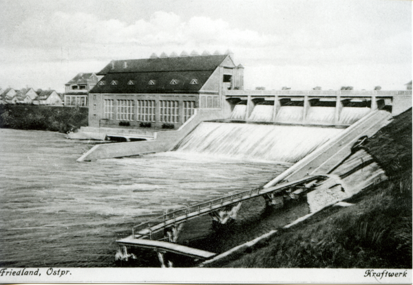 Friedland (Ostpr.), Kraftwerk an der Alle von der Unterseite