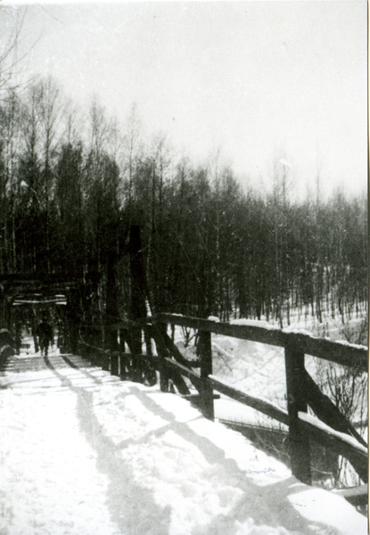 Bartenstein, Auf der Louise-Meyer-Brücke (Winteraufnahme)