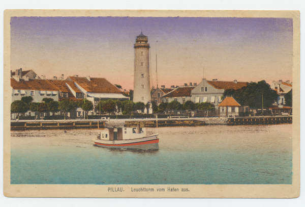 Pillau, Seestadt, Leuchtturm vom Hafen aus