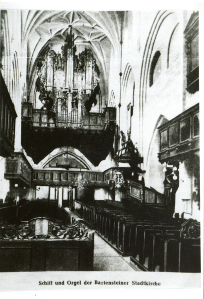 Bartenstein, Ev. Kirche, Mittelschiff mit Blick zur Orgel