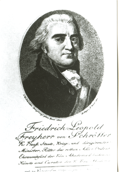 Groß Wohnsdorf, Porträt des preuß Staatsministers Friedrich Leopold v. Schrötter
