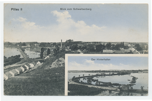 Pillau, Seestadt, Potpourribild, Blick vom Schwalbenberg, Hinterhafen